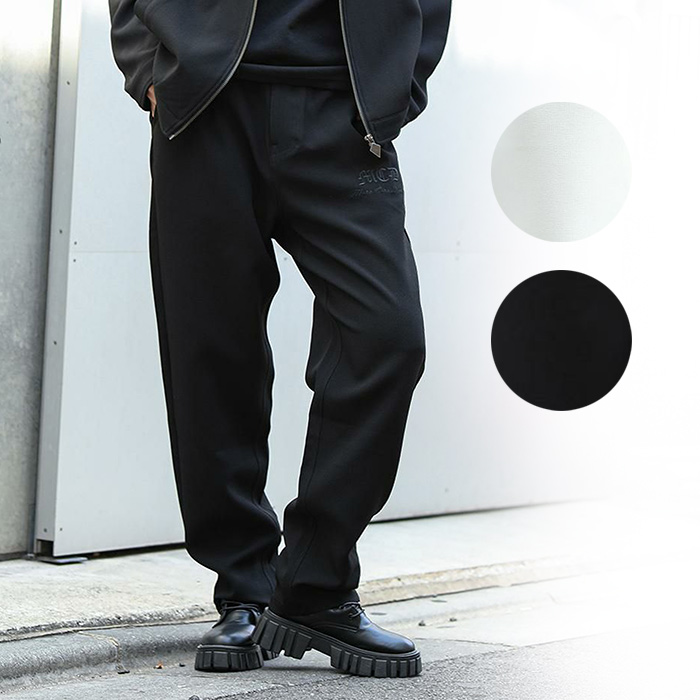 出口日本男女刺绣宽松直筒长裤