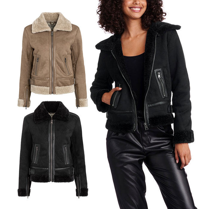 出口欧美羊羔绒夹里麂皮绒皮夹克