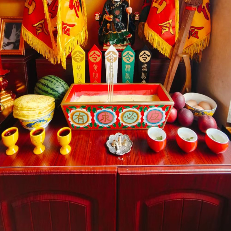 结婚长方形中式彩绘桌面供品斗