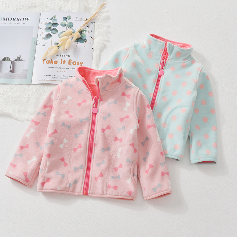 儿童加厚拉链衫摇粒绒小女孩加厚