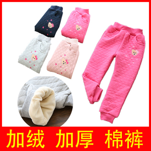 女童冬款裤子宝宝加厚加绒棉裤儿童纯棉休闲裤1-2-3-4-8岁包邮
