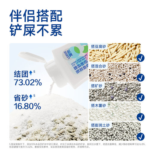 LORDE里兜强效除臭版猫砂伴侣白花海盐400g/瓶