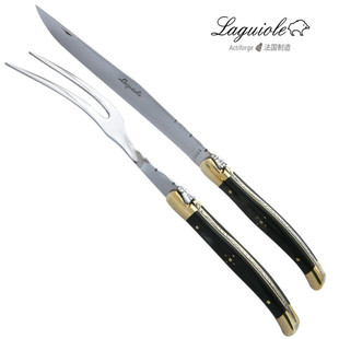 法国Laguiole拉吉奥乐牛角手柄牛排刀扒叉不锈钢烤肉刀西餐分肉刀