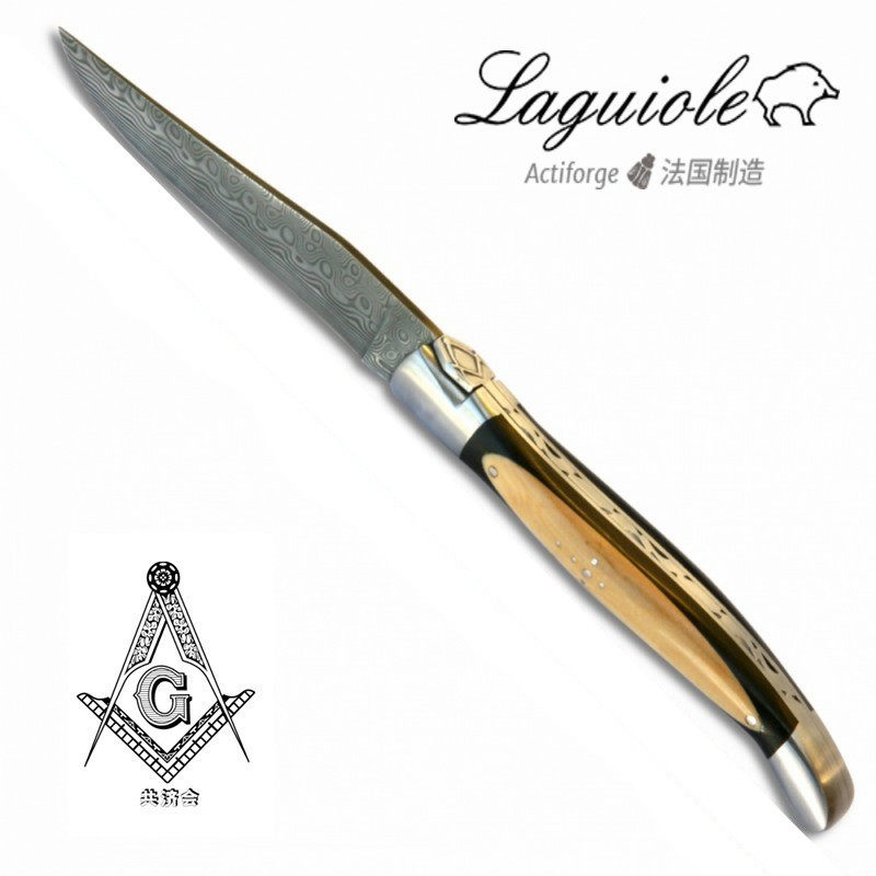 Laguiole拉吉奥乐大马士革钢折刀