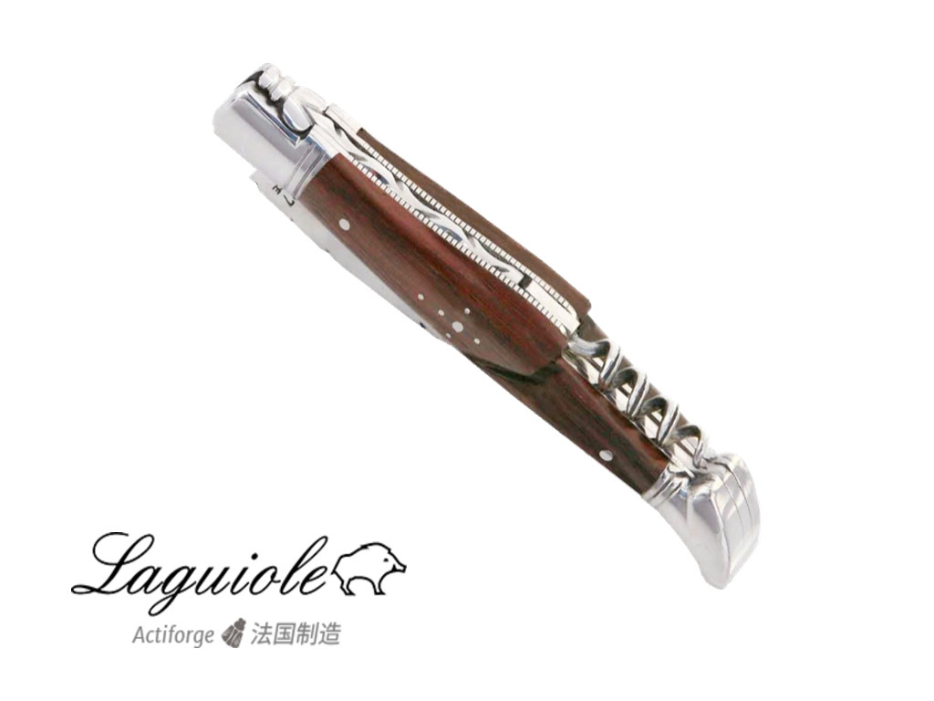 拉吉奥乐黄檀木带开瓶器折叠刀