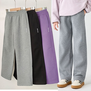 中大童加厚小脚裤 儿童外穿休闲裤 子 130－170秋冬季 女童加绒直筒裤