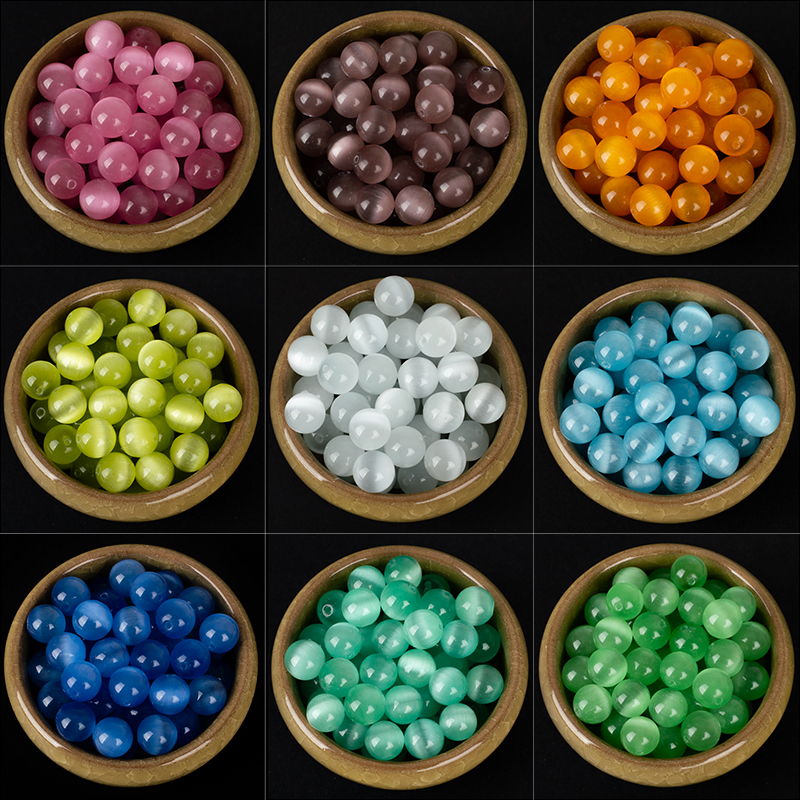 猫眼石散珠串珠手链水晶珠