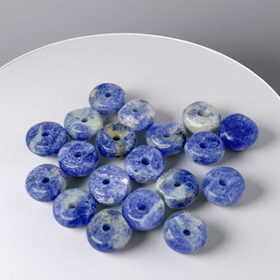 2.5mm文玩隔珠手串diy饰品配件 自然青花瓷色6 新品 A级蓝纹石隔片