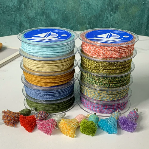 Плетеные четки бодхи с кисточками, четки из круглых бусин из грецкого ореха, 1.2mm