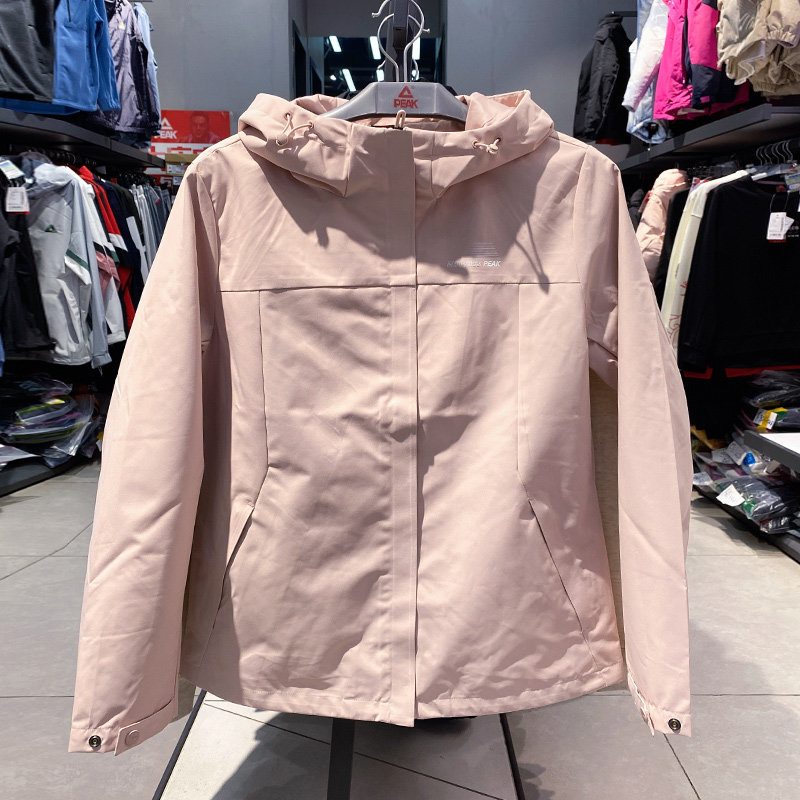 匹克梭织风衣2024春新款女连帽