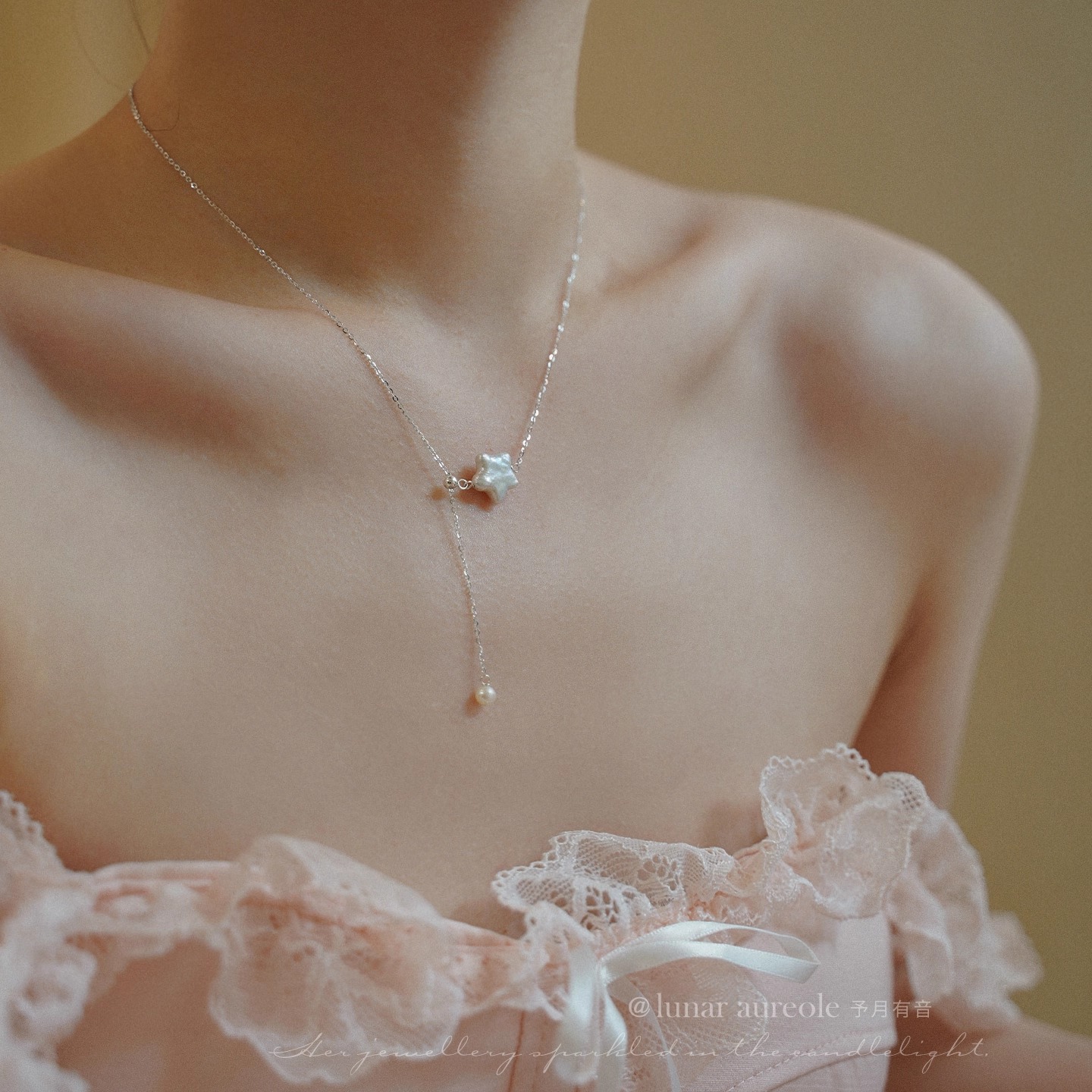 原创 我的星愿 天然珍珠星星项链s925纯银小众轻奢长款锁骨链礼物