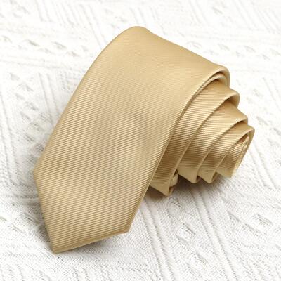 6CM黑色正装涤丝提花条纹领带