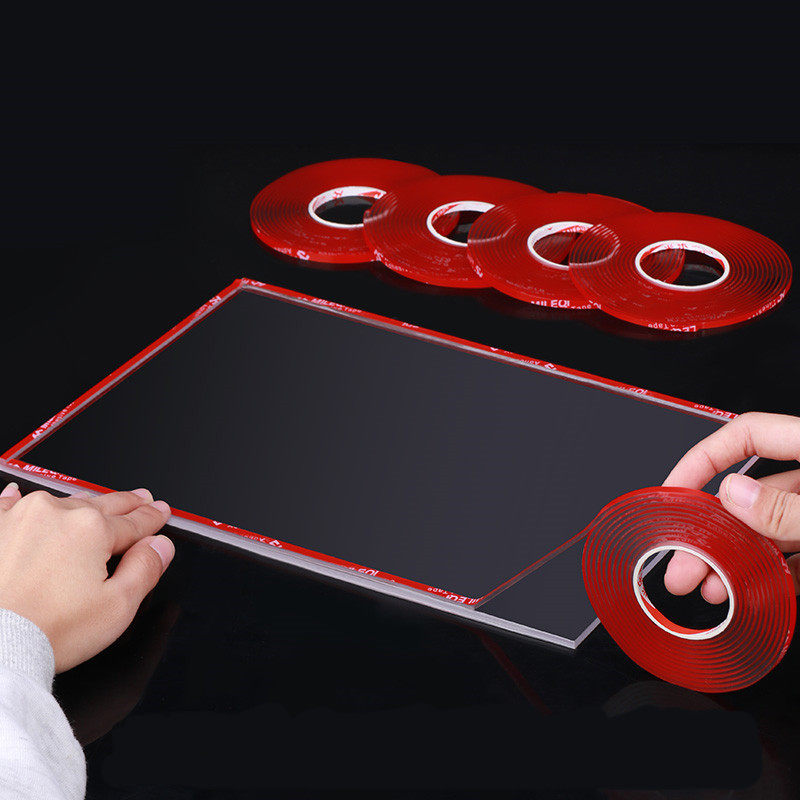 亚克力卡槽胶条有机玻璃盒子插槽墙面固定高粘度无痕透明双面胶带