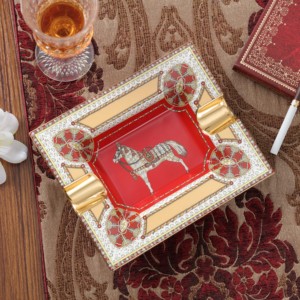 销欧式陶瓷烟灰缸长方形大号客厅酒店KTV办公室创意家居摆件摆饰