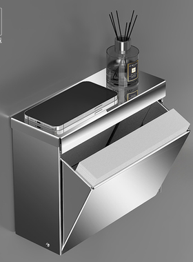 卫生间厕纸盒不锈钢草纸盒厕纸放置盒手纸置物架厕所纸巾盒壁挂式