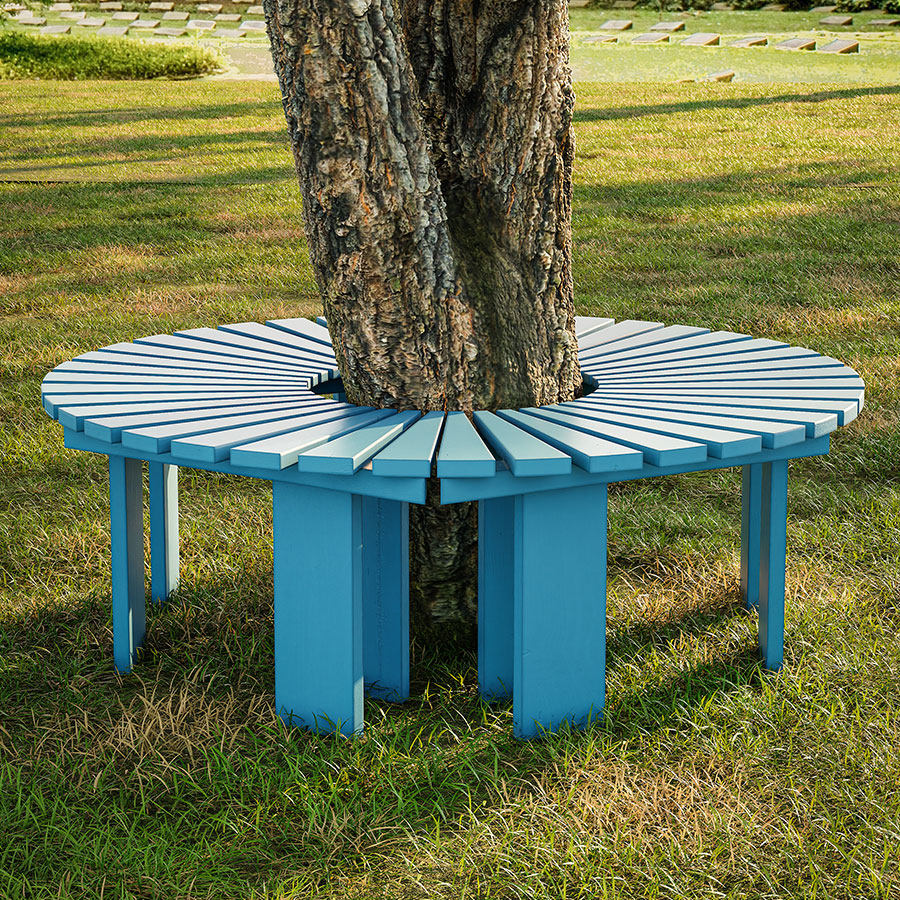 户外防腐木公园椅围树凳室外树池休闲座椅庭院花园圆形长椅子坐凳