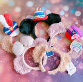 米奇生日帽头箍卡通达菲熊发箍星黛露芭蕾兔毛绒耳朵迪斯尼园拍照