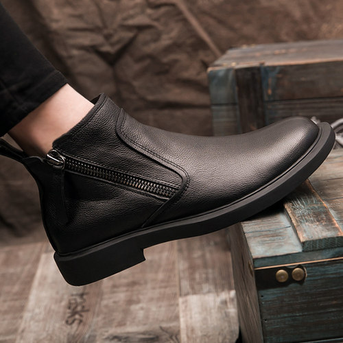 秋冬休闲高帮皮鞋真皮时尚马丁靴