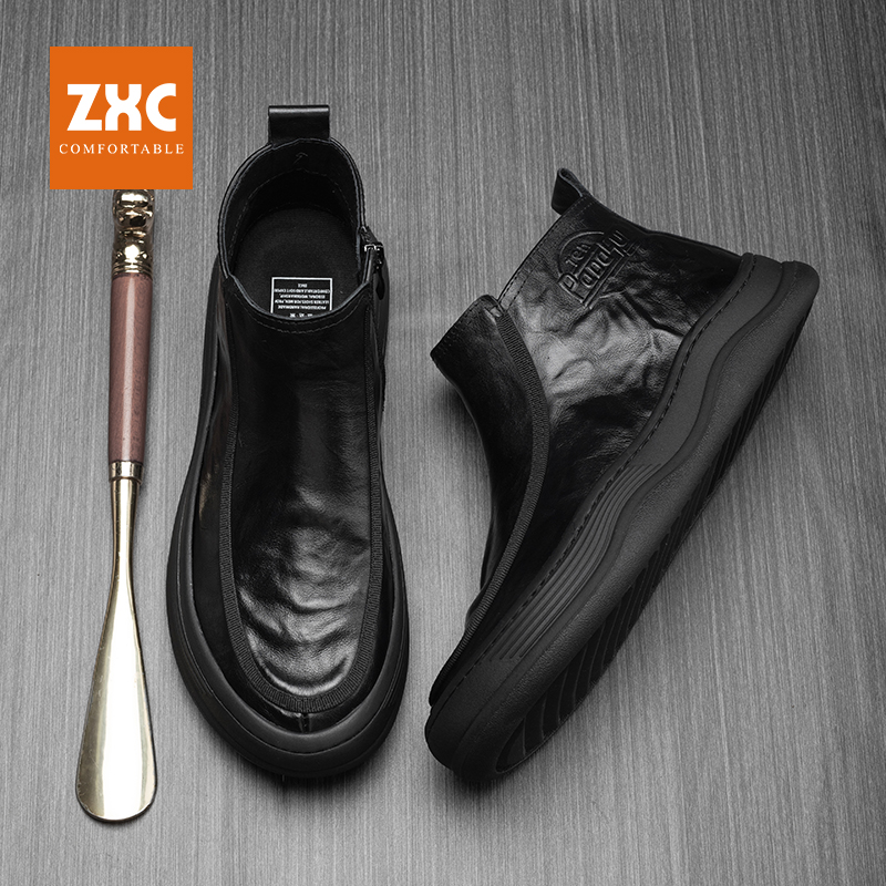 帕达索男鞋秋冬款2023新款马丁靴英伦风加绒保暖男士短靴潮231110