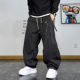复古加绒宽松休闲裤 秋冬新款 男铁链装 美式 饰潮流百搭抽绳直筒长裤