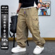 饰多口袋工装 男纽扣装 男裤 春季 美式 休闲裤 复古宽松抽绳阔腿直筒裤