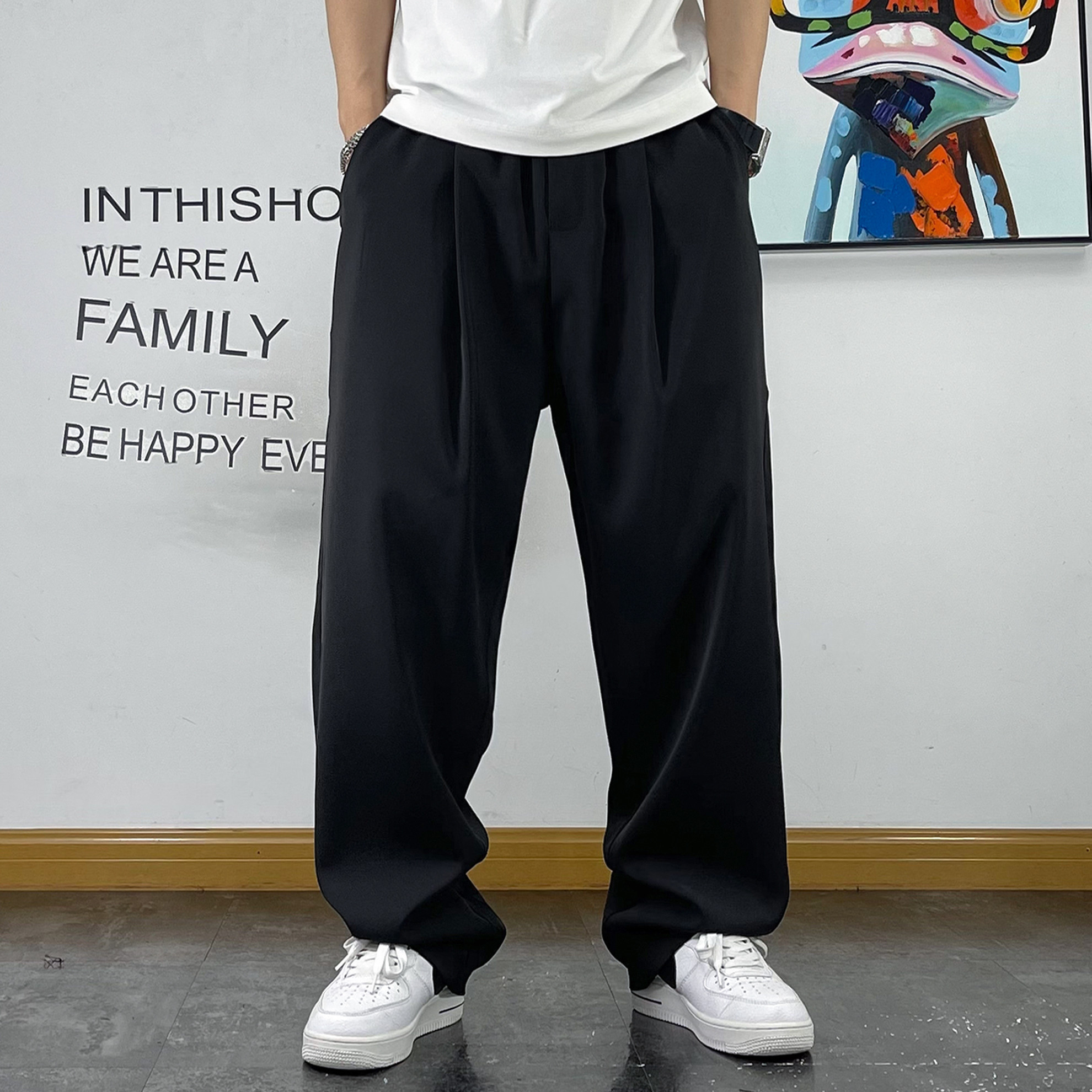 直筒裤美式垂坠感休闲裤