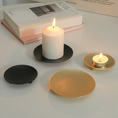 欧式 复古铁艺烛台摆件首饰展示盘ins香薰蜡烛金属蜡烛台装 饰托盘