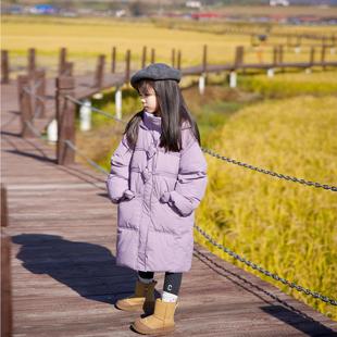 反季清仓女童羽绒服儿童冬季中长款小童中童大童加厚宝宝冬季外套