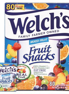 包邮美国welch's水果纯果汁q软糖