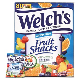 原装美国威士Welch's 水果混合口味纯果汁QQ软糖糖果礼物90包/盒