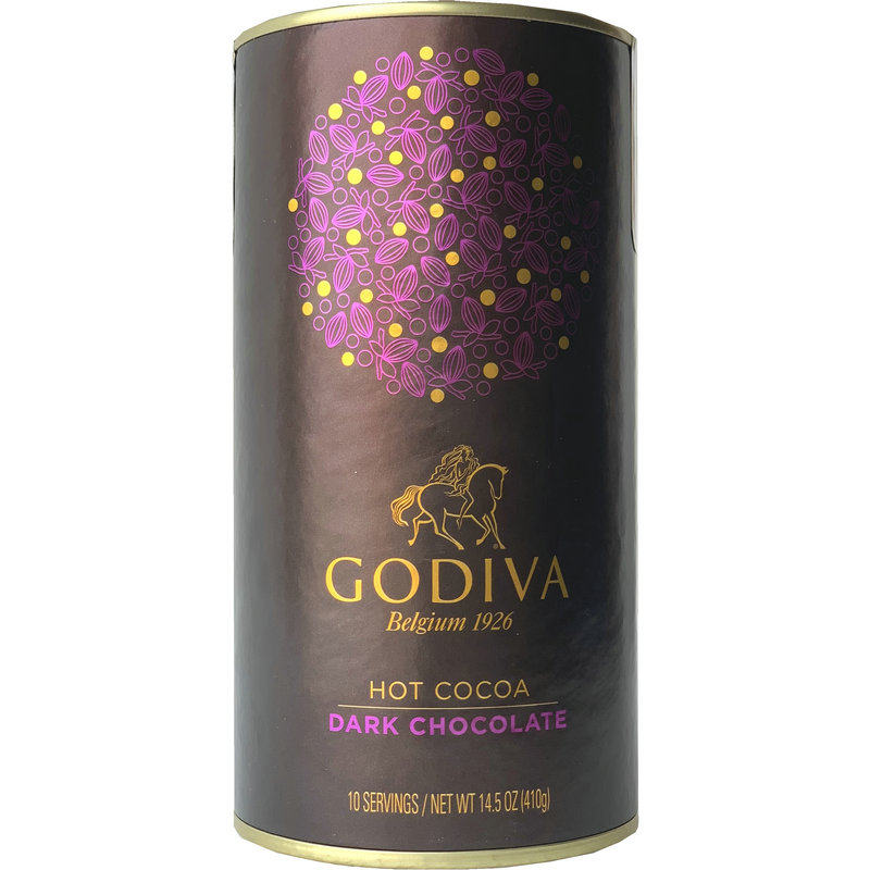 现货美国GODIVA歌帝梵黑巧克力/牛奶巧克力热可可粉罐装冲饮392g