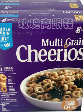瑕疵盒包邮加拿大进口通用磨坊Cheerios五谷混合谷物燕麦圈1.24kg