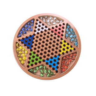 跳棋儿童小学专用益智大人版跳跳棋玻璃珠子木质跳棋五子棋二合一