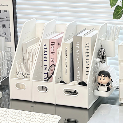 书立架桌面洞洞板书本收纳盒学生书桌办公室文件资料整理盒置物架