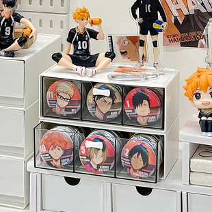 桌面吧唧收纳盒抽屉式谷子徽章展示架大容量放小卡周边痛桌整理盒