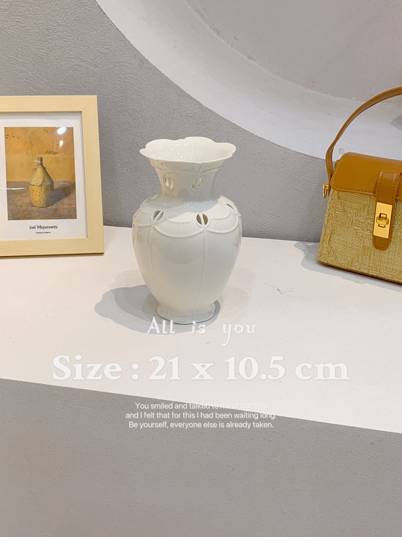 小号婚礼花瓶 高温陶瓷可水培花卉鲜花 芍药绣球玫瑰