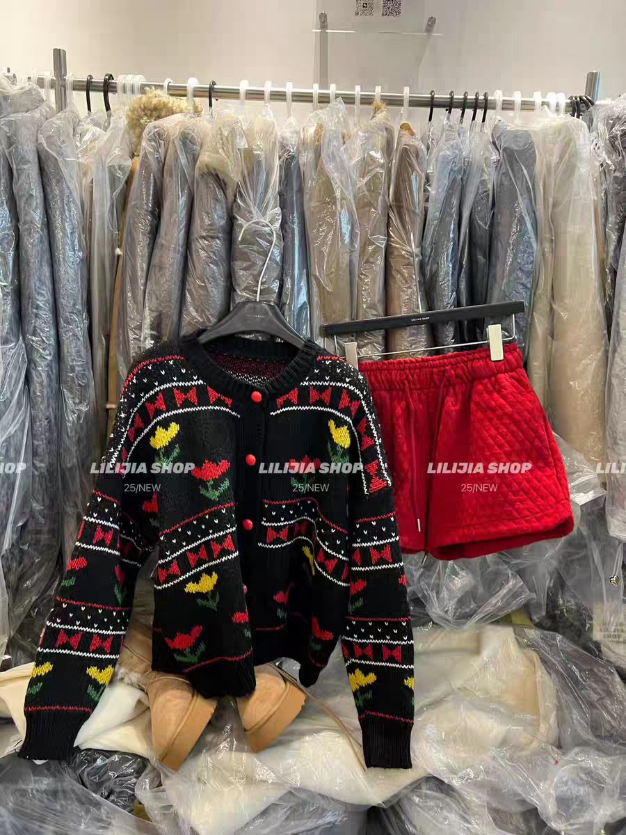 MH家 复古提花针织开衫女2025冬慵懒风宽松软糯毛衣外套上衣,女装/女士精品,毛衣,淘宝优惠券,粉丝福利购,淘宝优惠卷