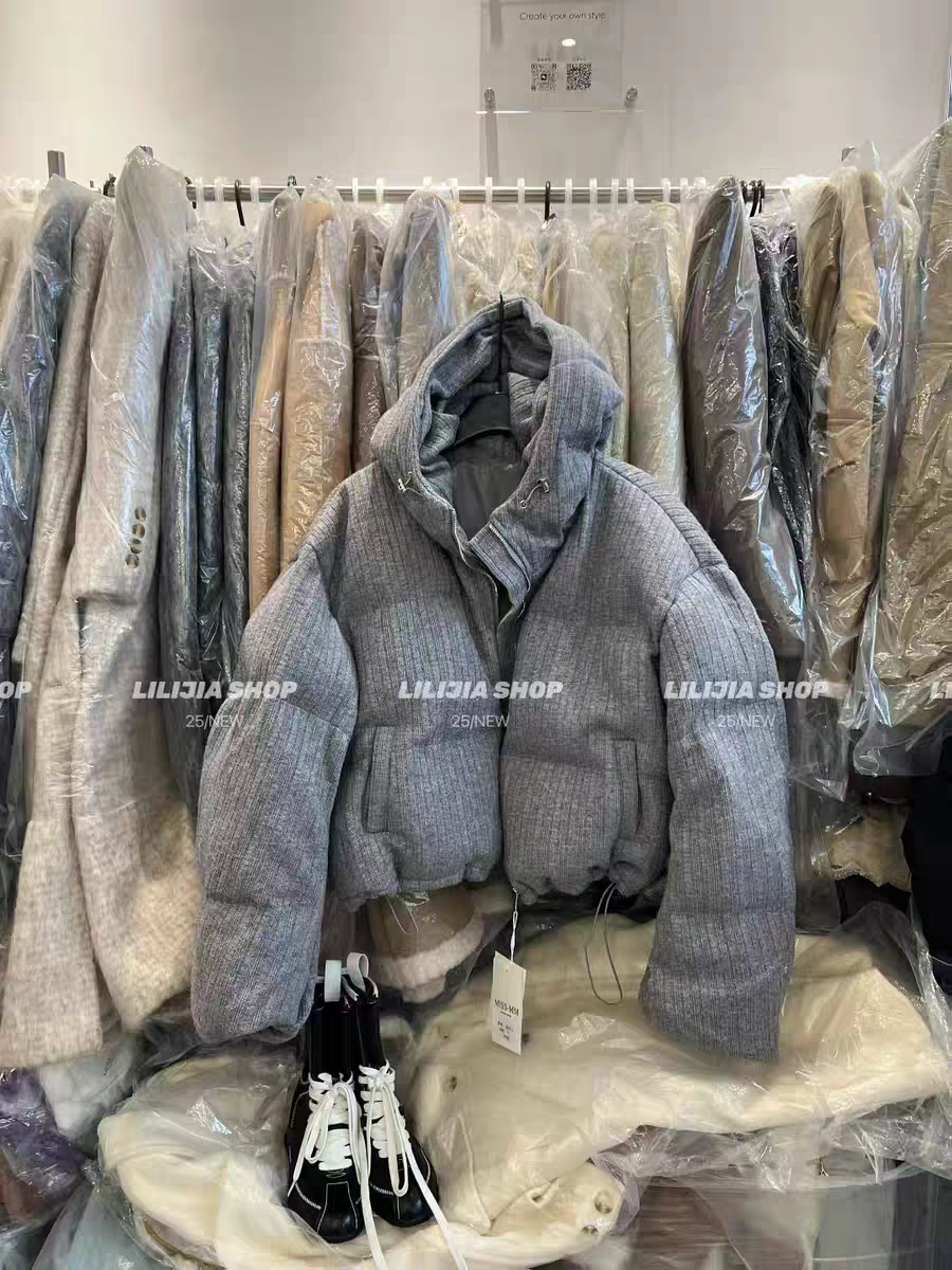 MH家 2025冬季新款韩版宽松显瘦百搭连帽羽绒服女短款面包服