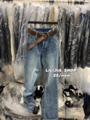 2025秋新款 韩版 时尚 MH家 百搭显瘦宽松直筒阔腿牛仔裤 女配腰带