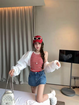 MH家 2026夏季新款韩版时尚百搭宽松显瘦长袖防晒坎肩薄款外套