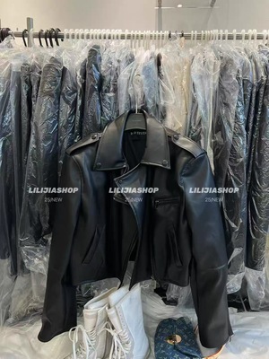 MH家 2025秋季新款韩版时尚百搭显瘦宽松翻领短款皮衣外套女