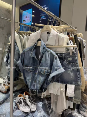 MH家 2026春新款韩版时尚百搭宽松显瘦牛仔短袖外套女短款夹克