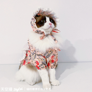 女仆猫衣服JK小猫用品布偶公主裙猫咪帽子狗狗新年宠物变装 服饰