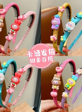 儿童卡通带齿发箍女童碎发整理神器可爱不伤发卡头饰防滑压发头箍