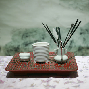 香具七件套日本香道用品套装 香盒 纯铜黑檀香薰熏香家用室内日式