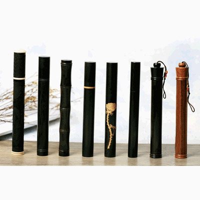 螺旋口沉香筒短款木制黑檀