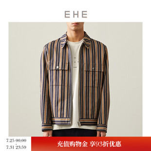 拉链式 EHE男装 精致经典 撞色条纹时尚 翻领茄克男 春夏新款