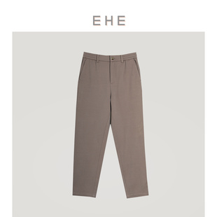 松紧腰拼接设计基础款 新款 百搭宽松文艺休闲裤 子冬季 男裤 EHE男装