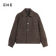 新款 EHE男装 绵羊毛呢复古色织花纱cleanfit翻领夹克男2025秋季