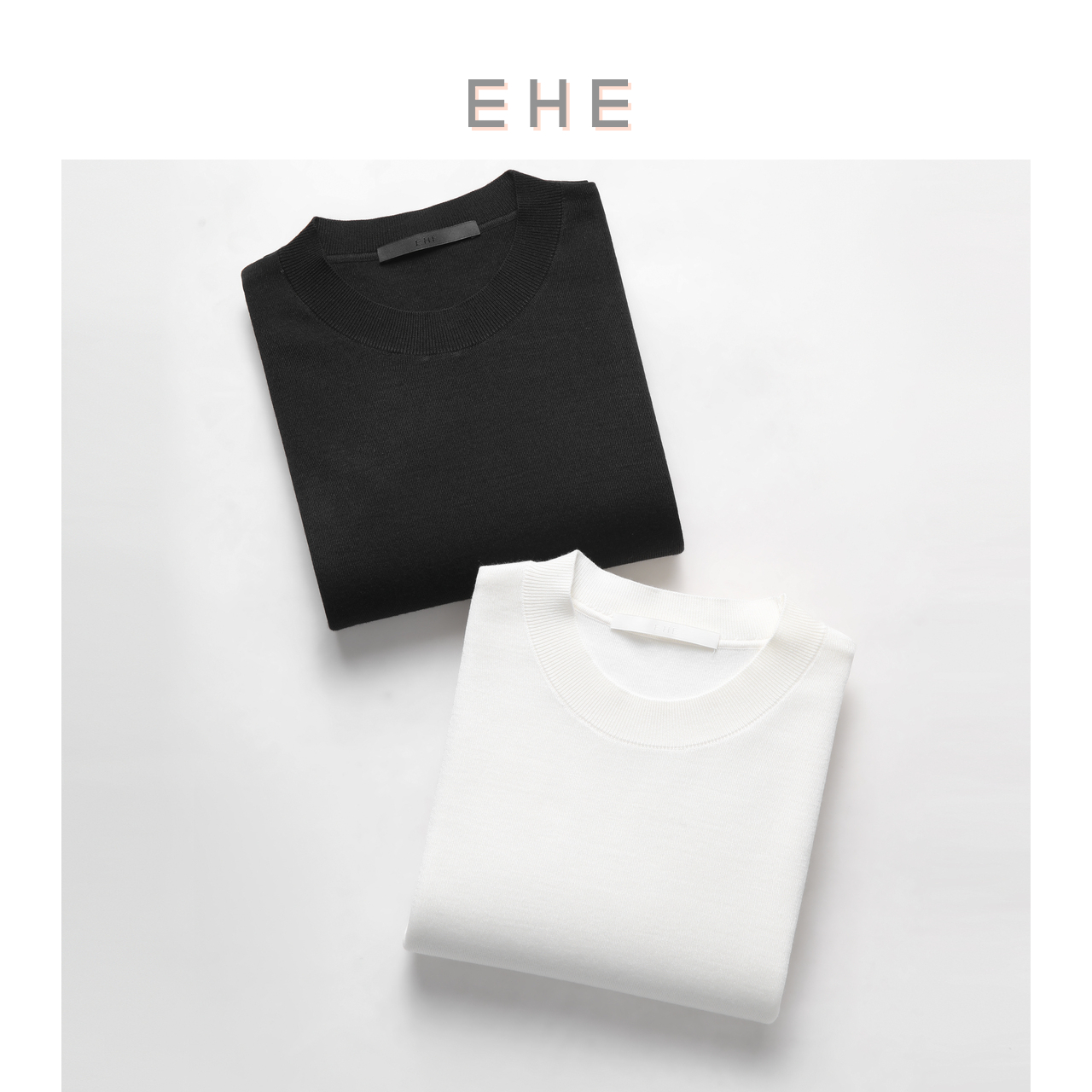 EHE男装高级质感绵羊毛保暖混纺简约长袖圆领毛衣男2025秋冬新款